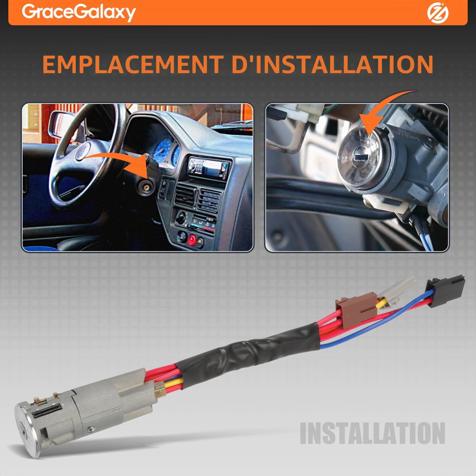 Neiman Zündunng Interrupteur de serrure Berlingo 1996-2008 Partner 806 | 106 I 106 II,Kit de verrouillage d'allumage 252522 9170.G3 9790461580,1 barillet d'allumage 3 barillets de portes 2 clés