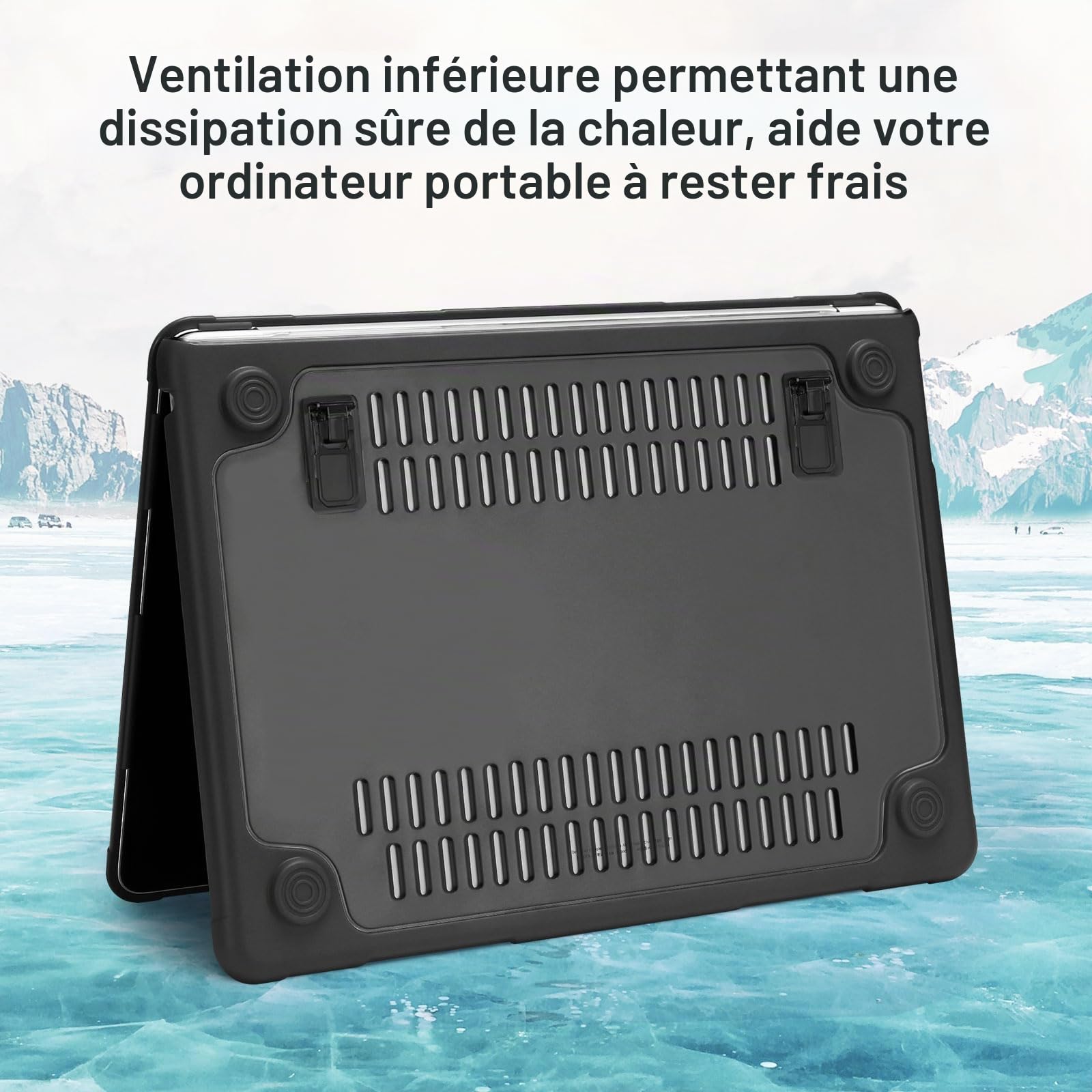MOSISO Compatible avec MacBook Air 15 Pouces M5 M4 M3 M2,Noir | Kit 4-en-1 Coque Robuste avec Béquille Pliable Compatible avec MacBook Air 15 Pouces 2026-2023 A3448 A3241 A3114 A2941