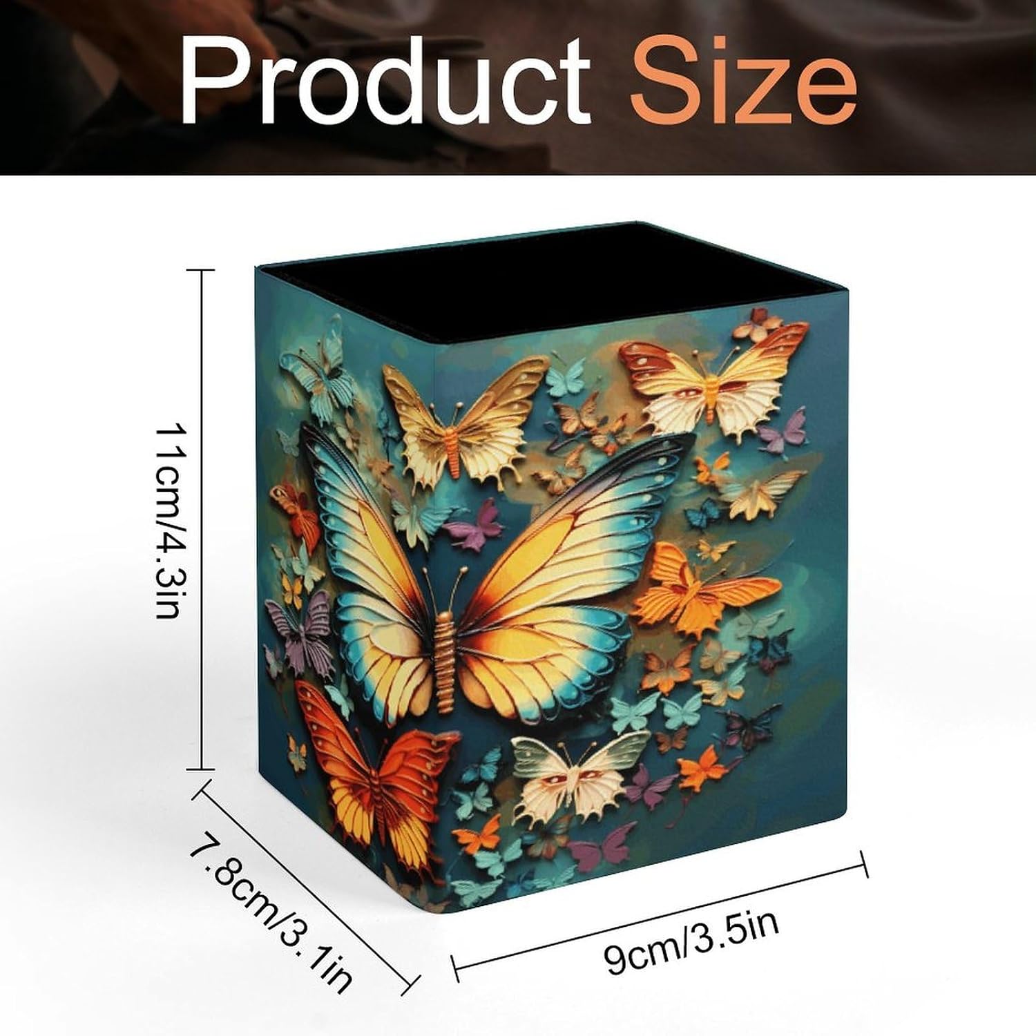 Colorful Butterfly Pen Holder Office Supplies for Desk Storage image 2