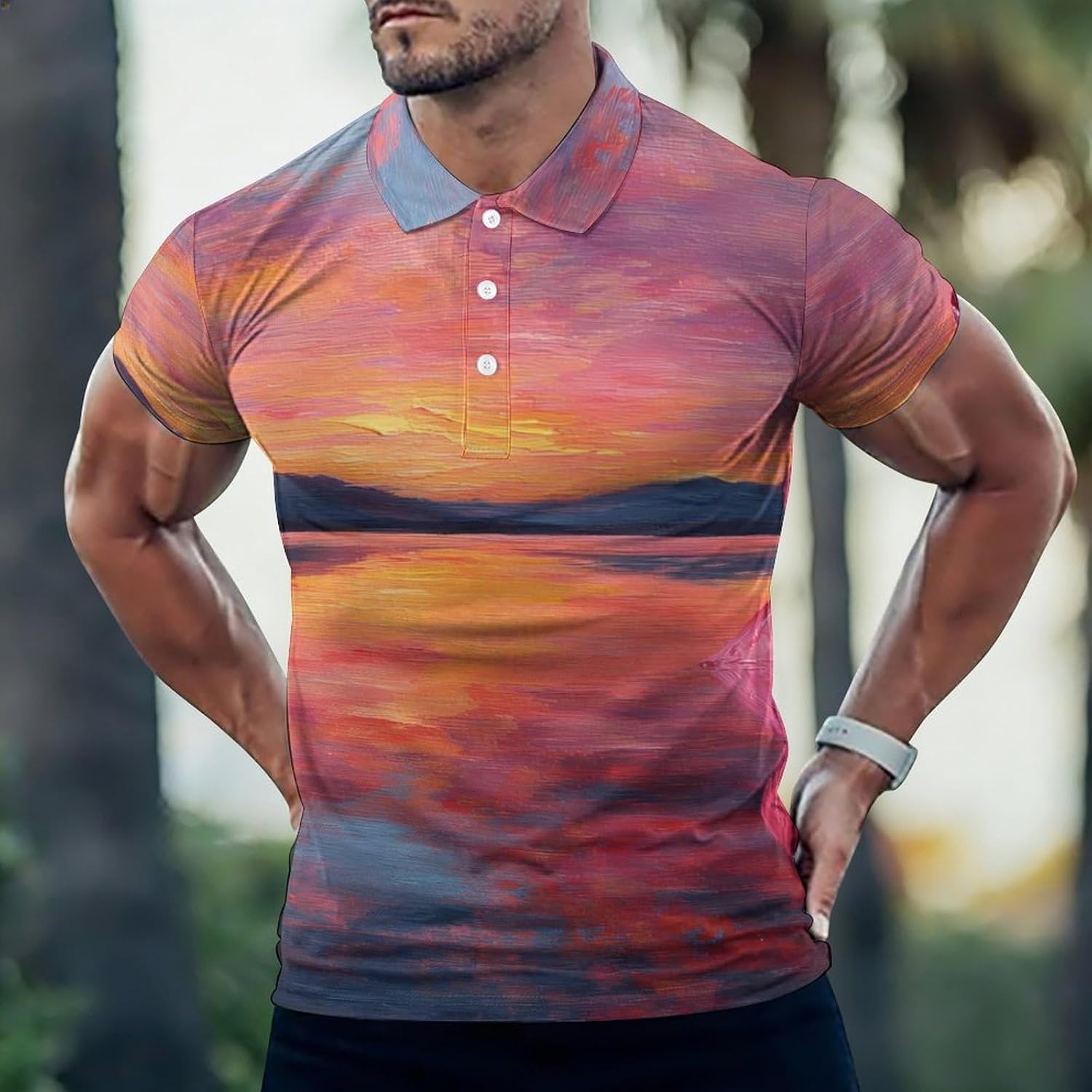 Breast Cancer New Beginnings Men's Polo Golf Shirts Collared T-Shirt | short sleeve,three button,quick dry,machine washable,summer tee top