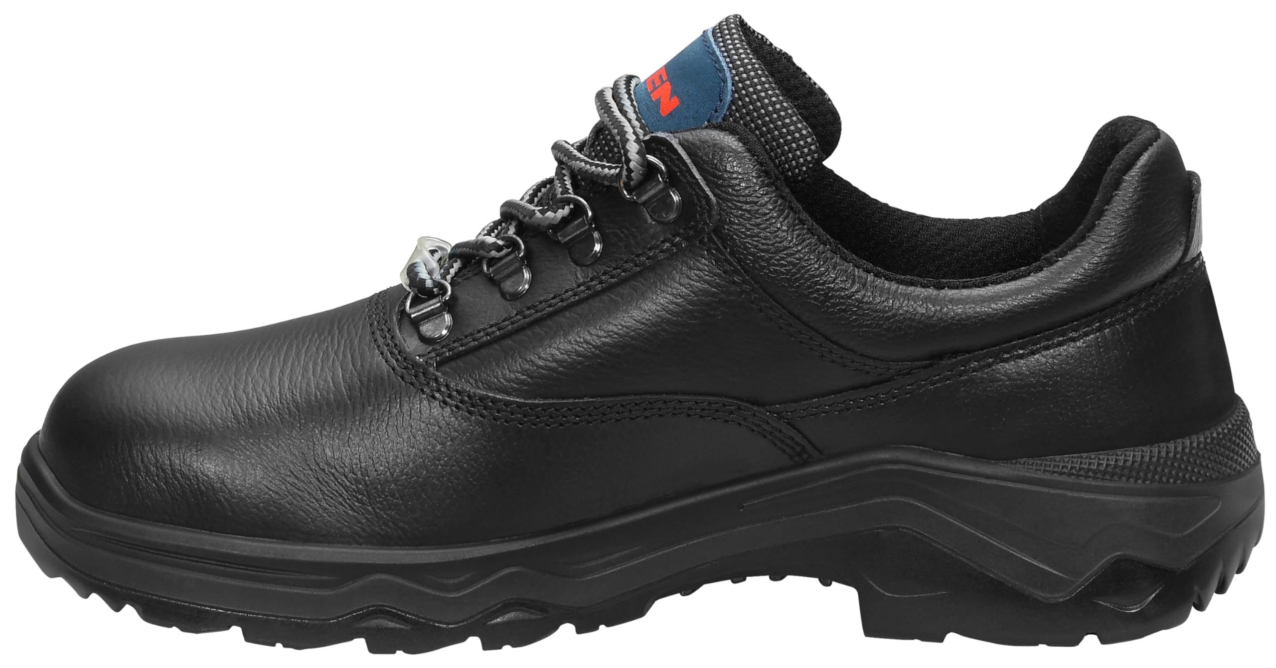 ELTEN Sicherheitsschuhe BRUNO ESD S2, Damen und Herren, Leder, Stahlkappe, leicht, klassisch, Schwarz/Blau, Größe: 39