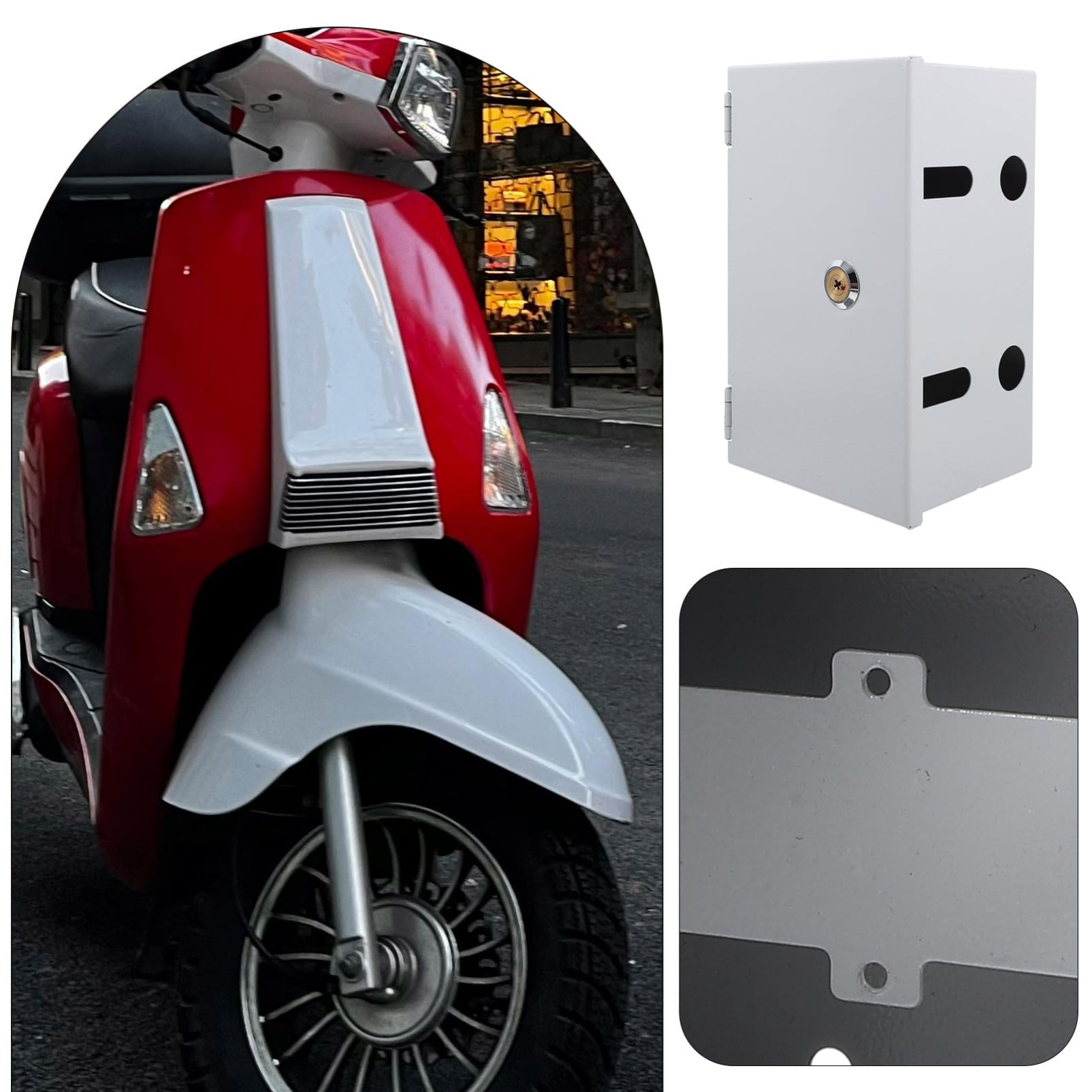 Scatola Protettiva Presa da Esterno Bianca in Acciaio Inox Blocco | Presa Esterna e Outlet Outdoor, Semplice da Installare, Adatta alla Ricarica Ev