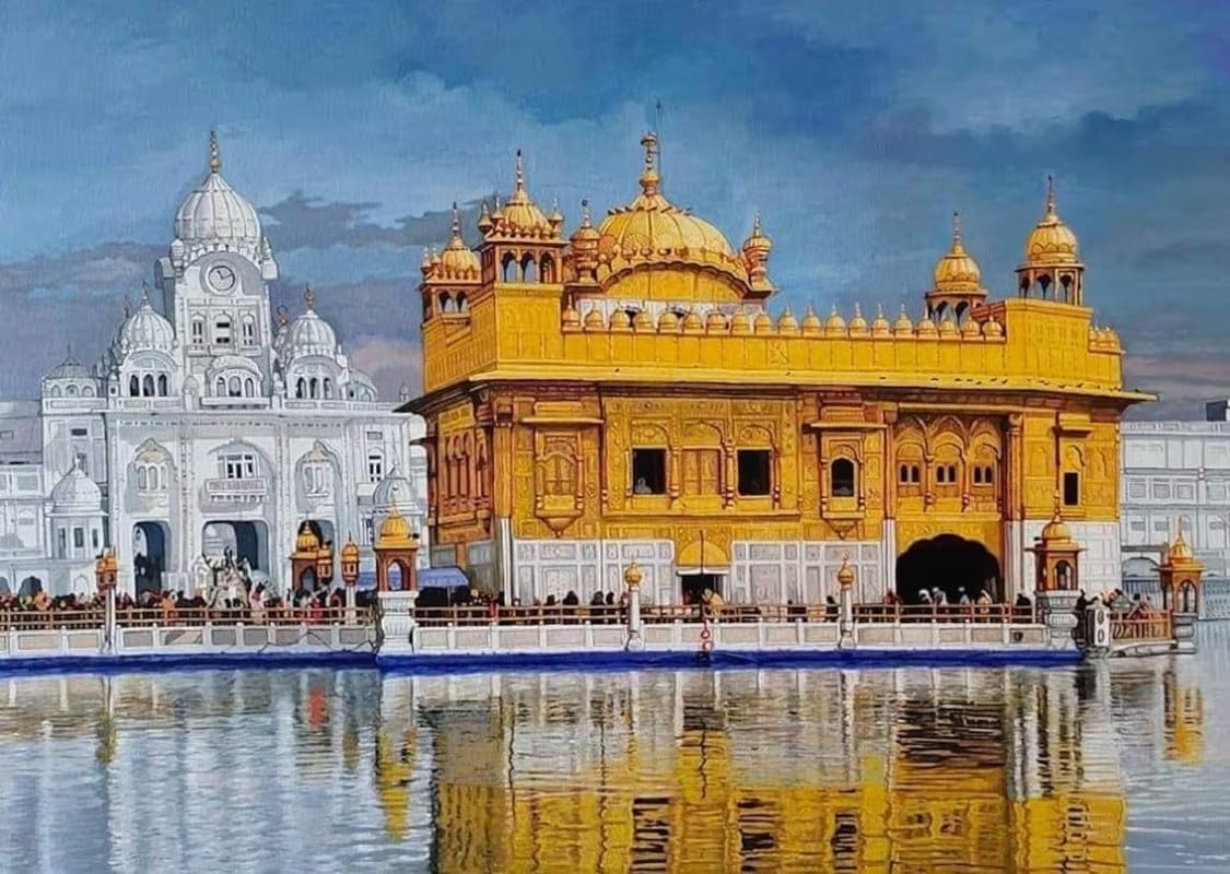 TREXEE DIY 5D Diamond Painting Kits for Adults Kids Beginners, Golden Temple Diamond Art Kits, DIY Full Drill Golden Temple Diamonds Paint by Numbers Kit (30X40 CM)(Without Frame)-image-42