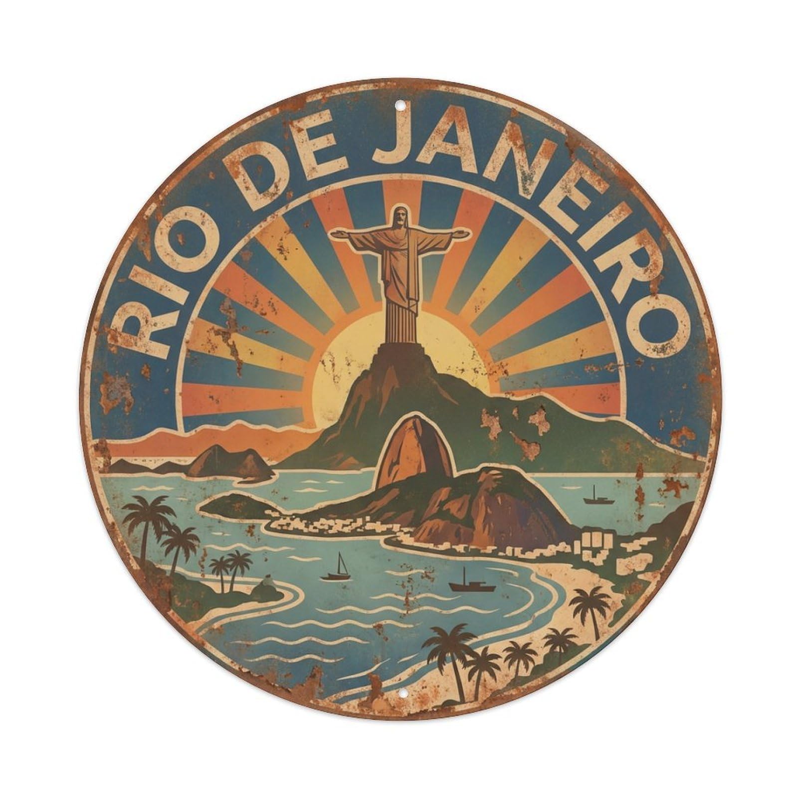 Travel Retro Brazil Rio De Janeiro Metal Tin Sign