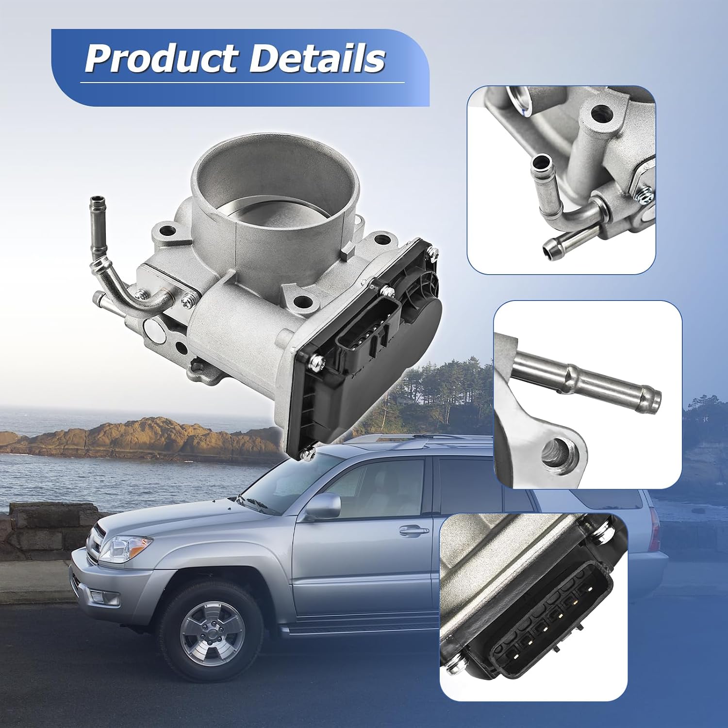 22030-50170 Throttle Body Assembly with Motor Compatible with 4.7L V8 Toyota Sequoia/Tundra 2002-2005 for Land Cruiser 2002-2006 for 4Runner 2003-2005 for Lexus LX470 2002-2005