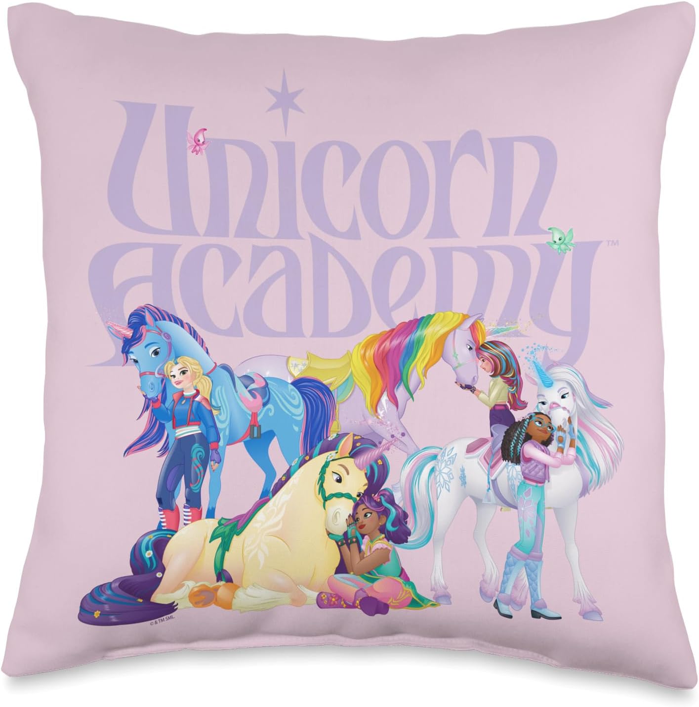 Riders and Unicorns Throw Pillow