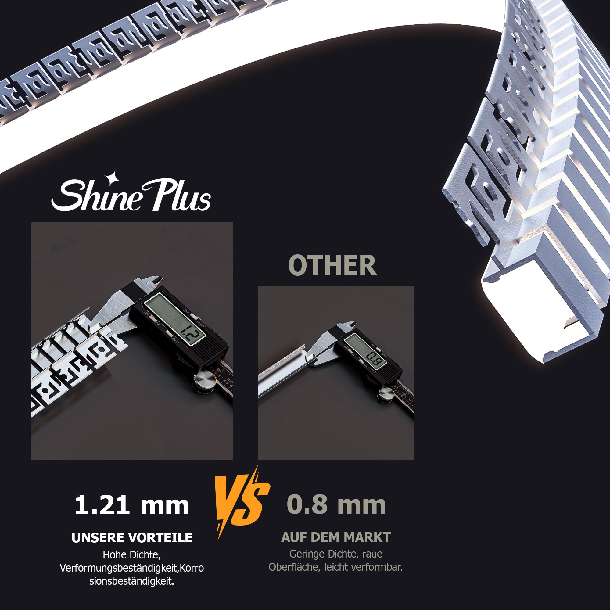 Shine Plus Flexibles LED Trockenbauprofil 2m × 6 Stück– Einbauprofil für gebogene Führungsschiene für LED Streifen, biegsam für gewölbte Deckenkonstruktionen und Wanddekorationen