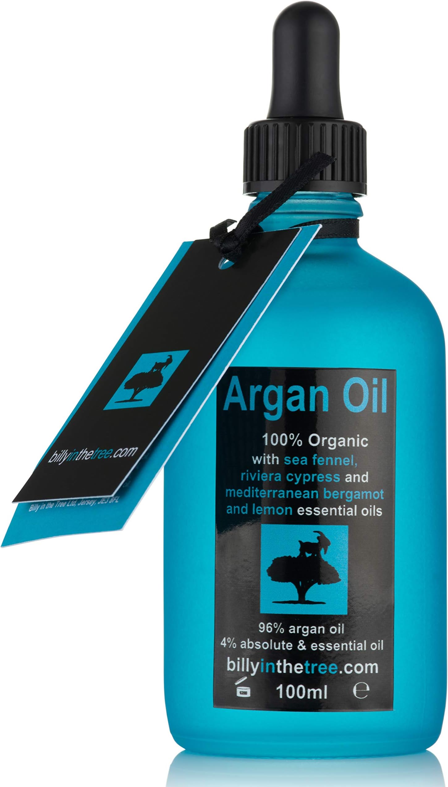 Pure Argan Oil with Sea Fennel, Riviera Cypress, Mediterranean Bergamot and Lemon Essential Oils.100% Organic. 100ml. For Face, Body, Hair.