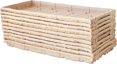 Handy Pantry True Microgreen Tray - Bandejas compostables para cultivo de plantas ecológicas, hojas de papel rígido de un solo uso con agujeros, se