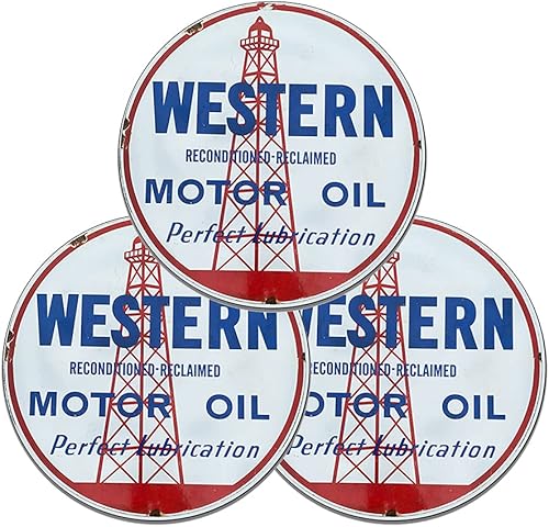 Miniatura 173 de Brotherhood Letrero de gas vintage de reproducción de letreros de metal vintage, letrero redondo de metal para garaje y hogar, 8 pulgadas de Nourse