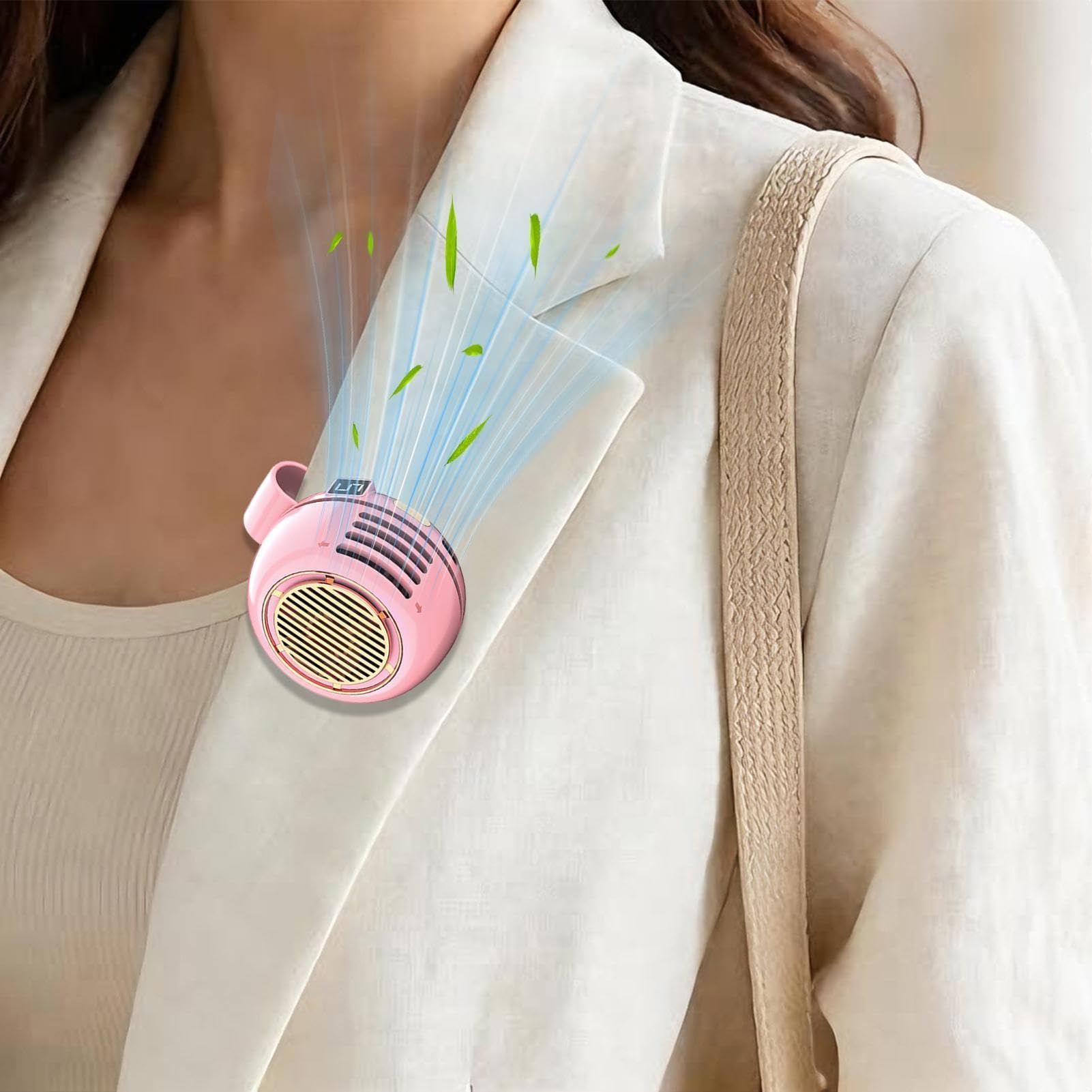 Ventola a clip, portatile, ricaricabile, senza lama, mini ventilatore silenzioso con rotazione a 360 gradi per uso personale a scrivania, camera da letto o all'aperto
