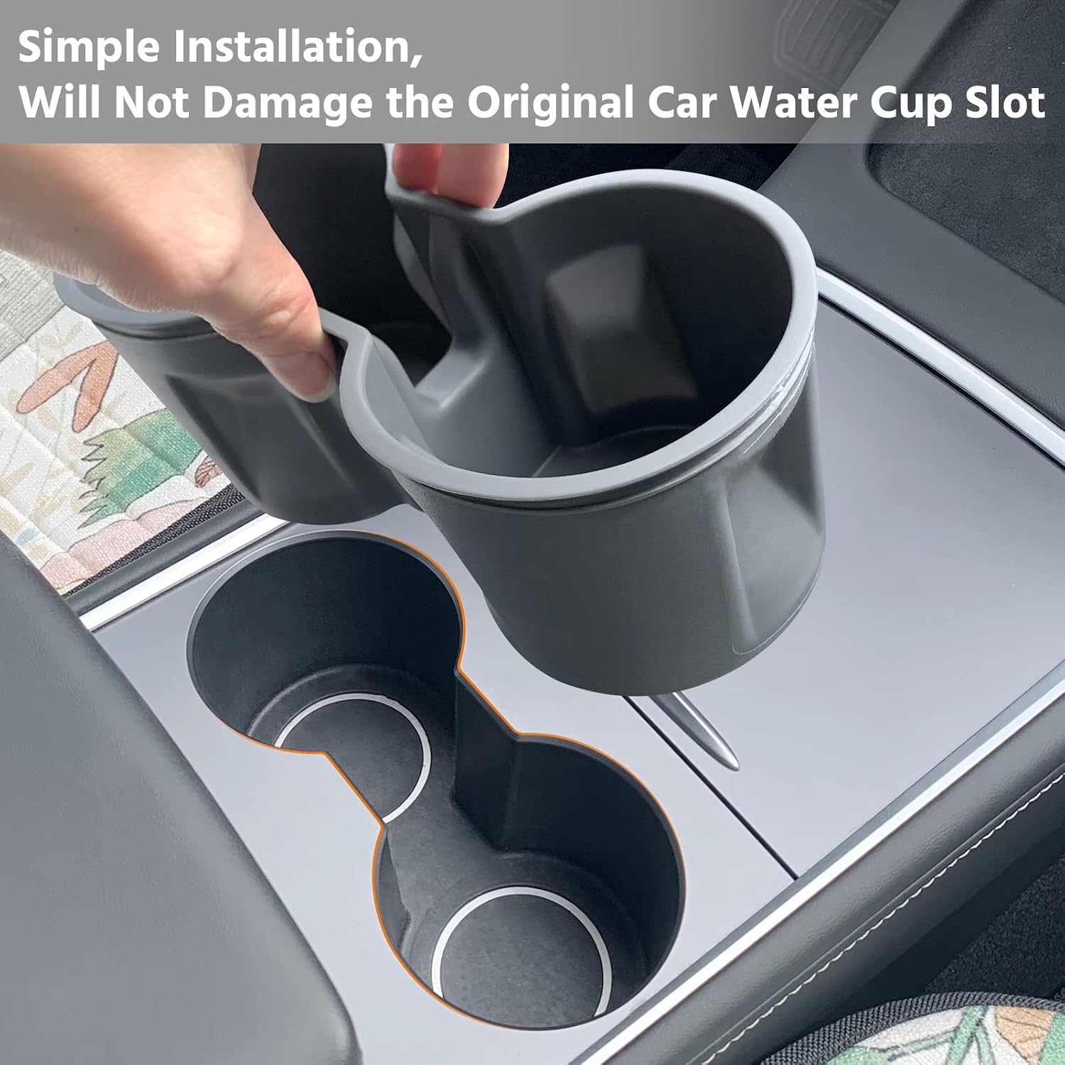 SUMK Tesla Model 3/Y Cup Holder Center Console Accessories Slot Slip Limit Clip Water Cup Storage Insert Tray Insert Armrest Storage Holder for Tesla Model 3 Accessories Updated