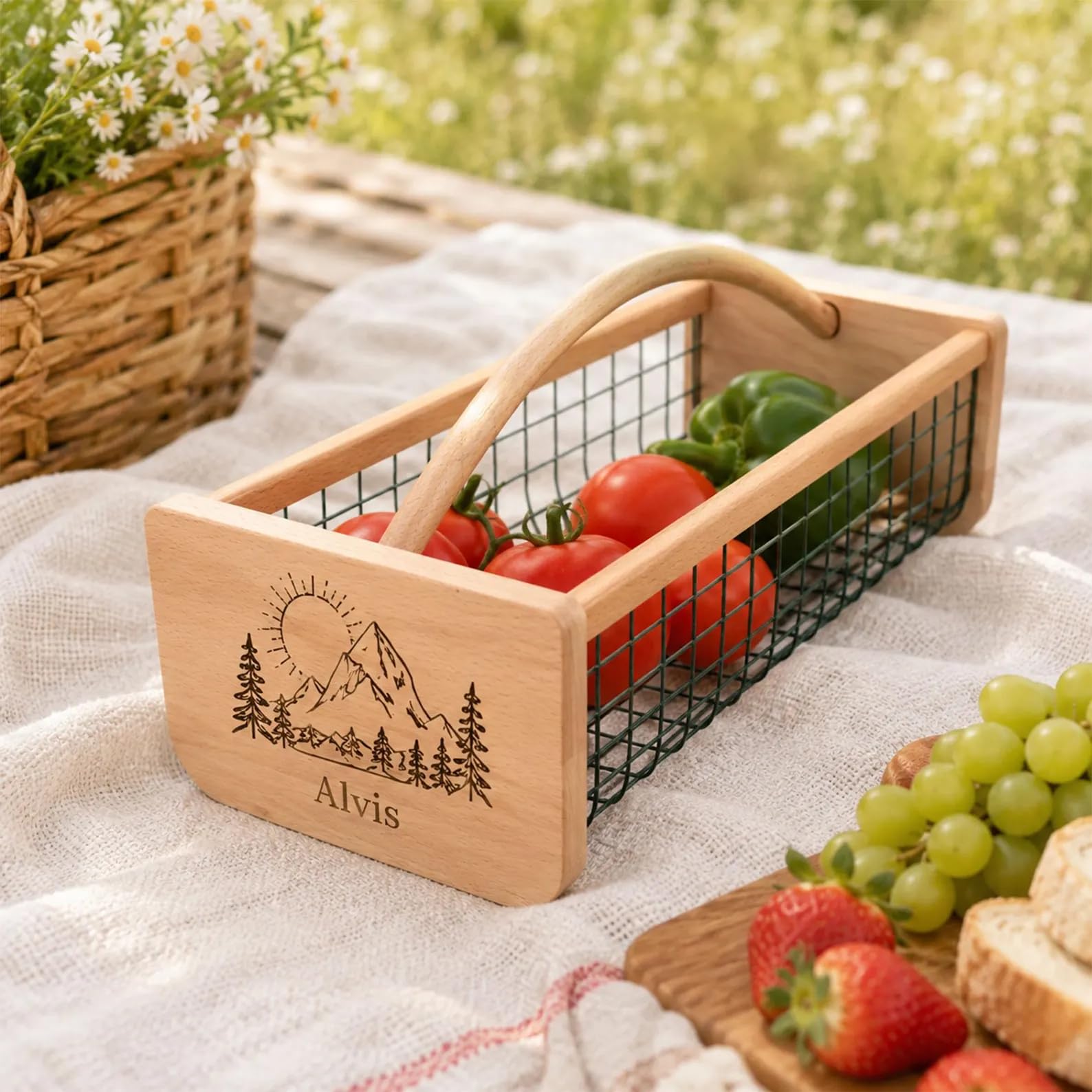 Cesto Di Frutta In Legno Personalizzato,Cesto Del Raccolto Della