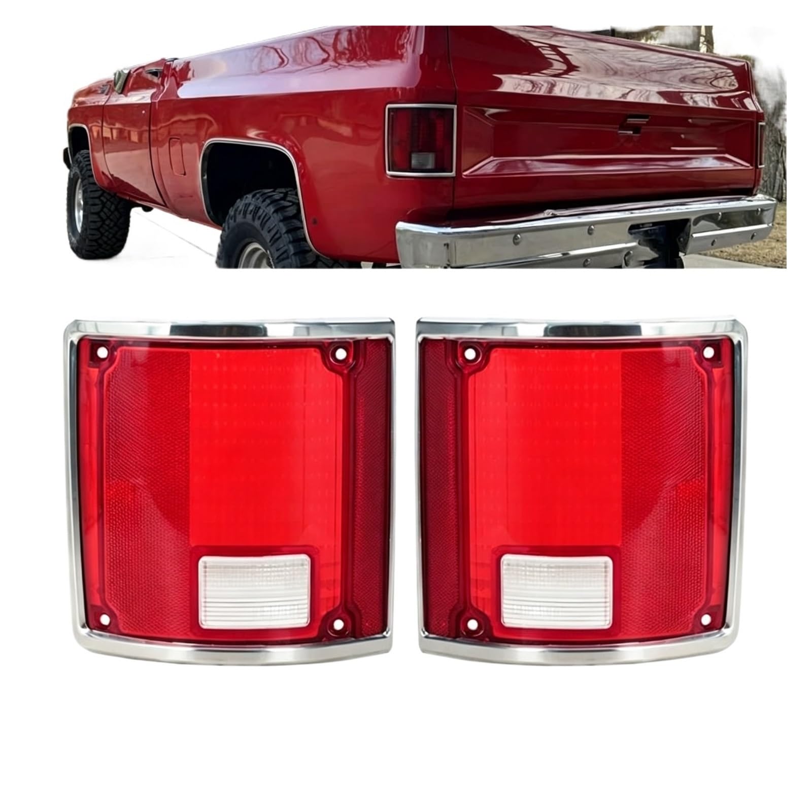 PARA Chevy C10 C20 C30 K10 1973-1991 Cubierta Lente Luz Trasera Coche
