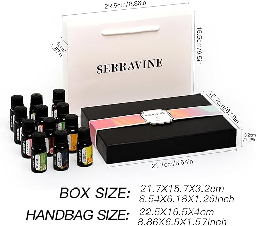 Miniatura 7 de Perfecto para difusores, juego de 12 aceites esenciales naturales con caja de regalo y bolsa, lavanda, vainilla, rosa, menta y más, ideal