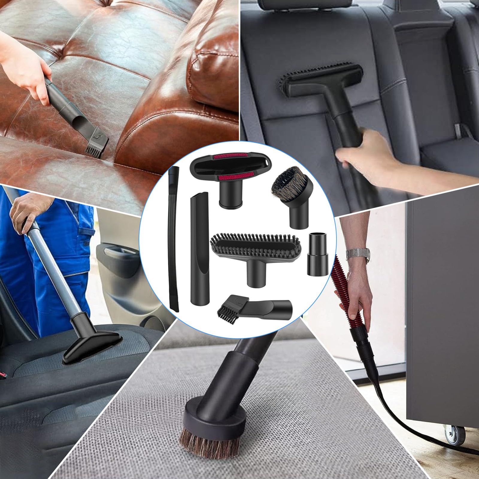 7 Pezzi Accessori Aspirapolvere Set,Generale Spazzole per Aspirapolvere Adatto per aspirapolvere con diametro da 32 mm a 35 mm per la pulizia di biancheria da letto, divani/auto