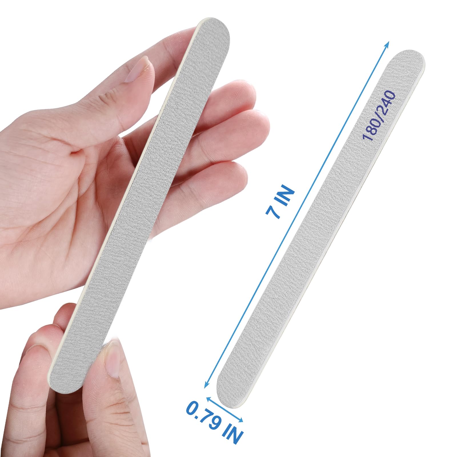 Nagelfeile (100 Packungen), Schmirgelbretter für Nägel, Körnung 180/240, Nagelfeilen für Naturnägel, Holz, doppelseitige Emory Fingernagelfeilen, professionelle wiederverwendbare Maniküre, Pediküre,