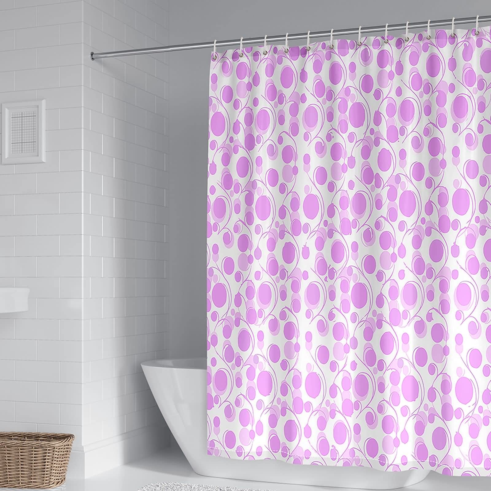 Rideau de douche de qualité supérieure en polyester fleuri KnSam