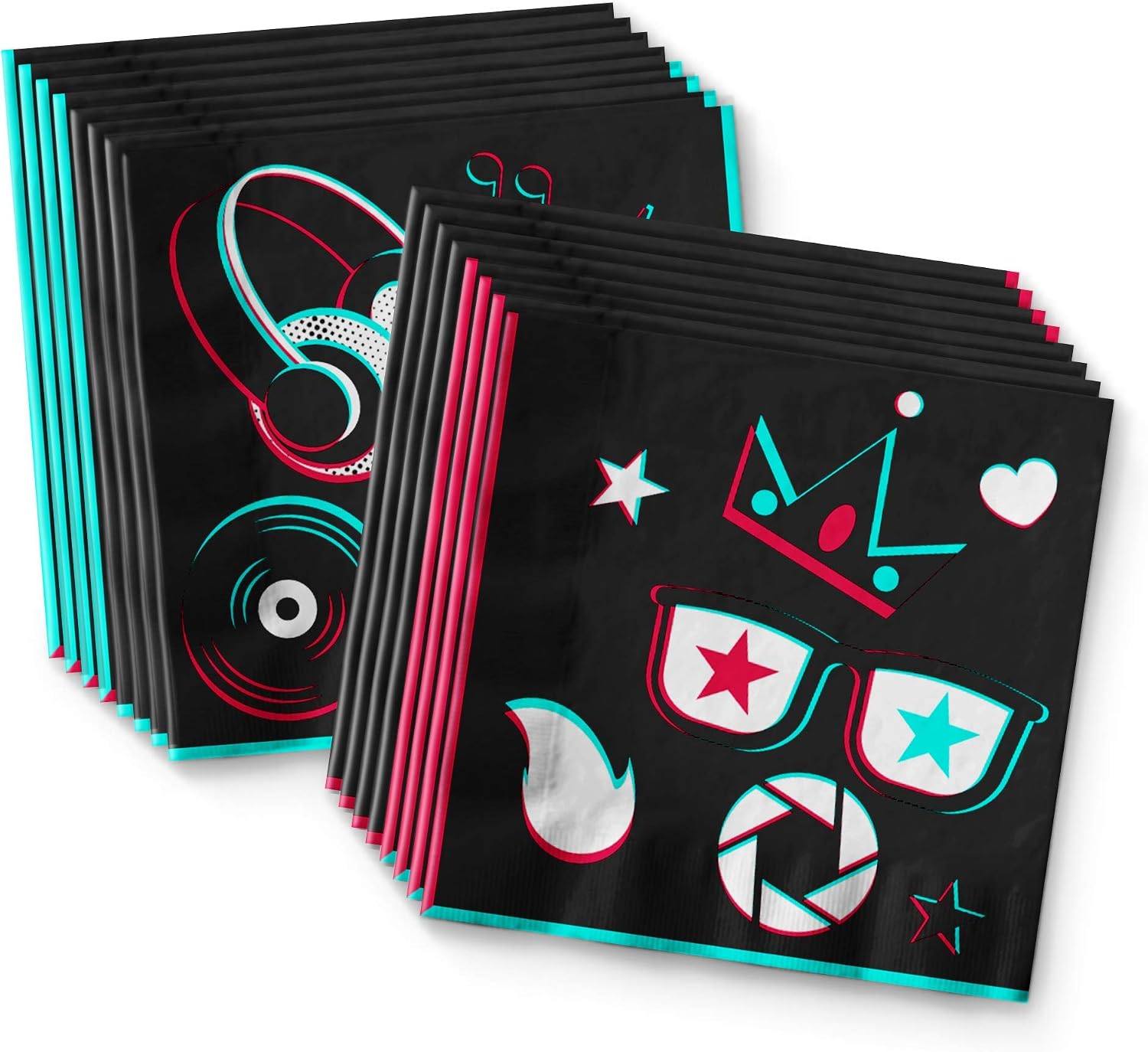 Social Media Birthday Party Supplies - Music Party Supplies - Teenager Theme Party Supplies | Tableware Set Includes Plates Napkins and Cups | Kit for 16