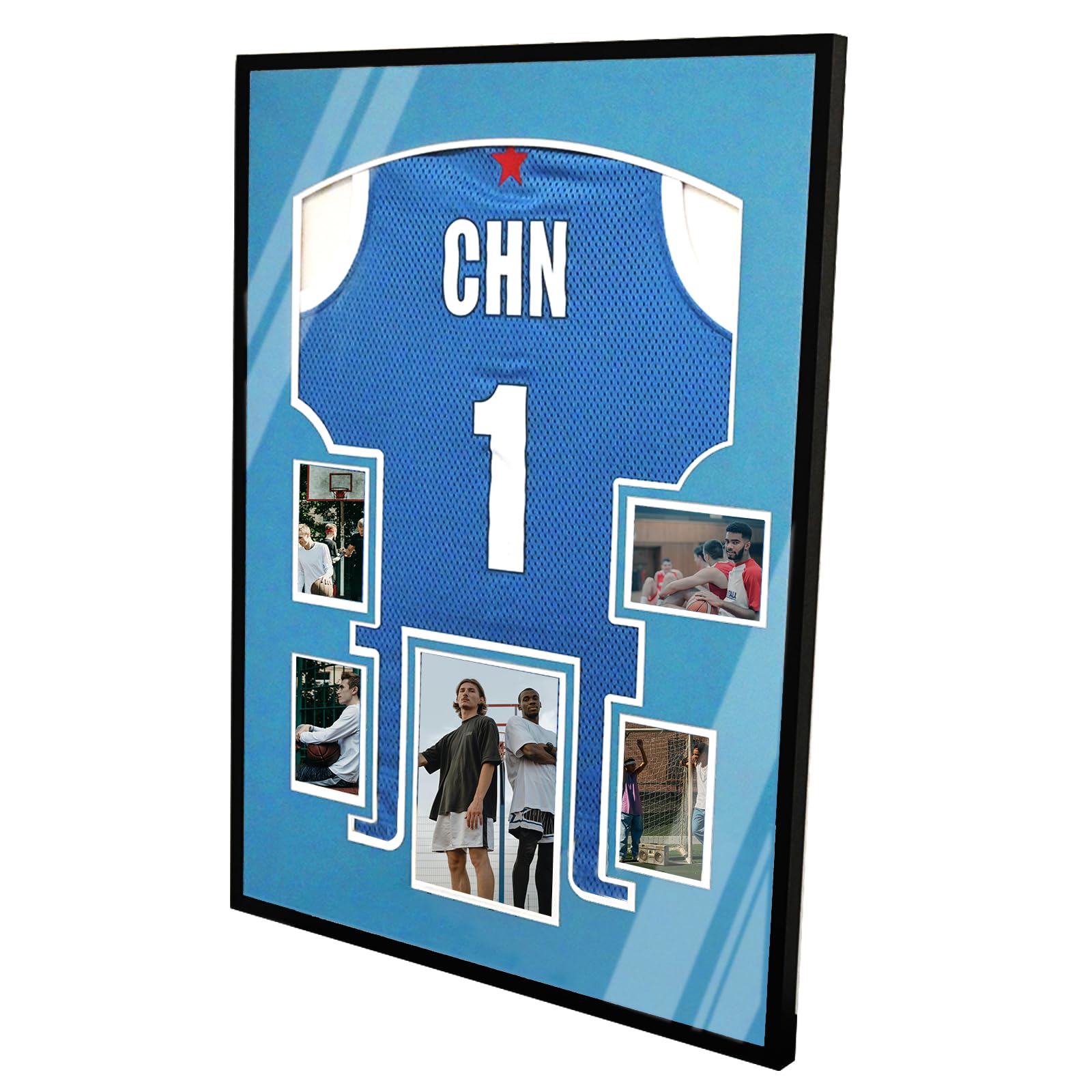Marco para Camisetas de Fútbol 60x80 cm Marco Camisetas Futbol 3D de Aluminio con Plexiglás Irrompible para Camiseta Firmada Vitrina Expositora, Cuadro Deportivo para Colección y Regalo | Marco 3D de aluminio y cristal acrílico con marco de fotos para fút