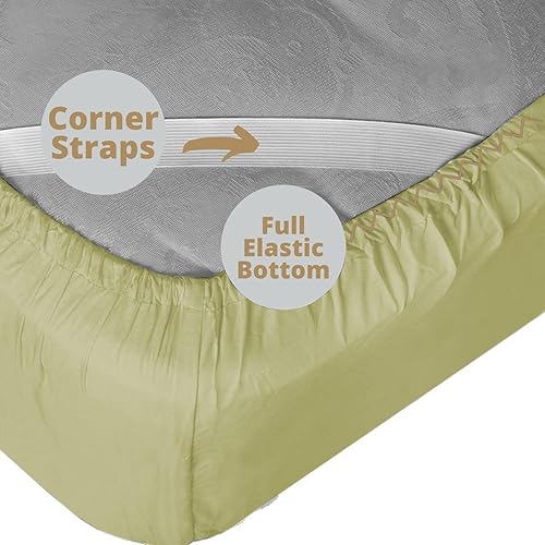 Miniatura 2 de Clara Clark Sábana bajera individual, sábana bajera solamente. Mantente en forma en el colchón con correas elásticas en las esquinas, sábana bajera