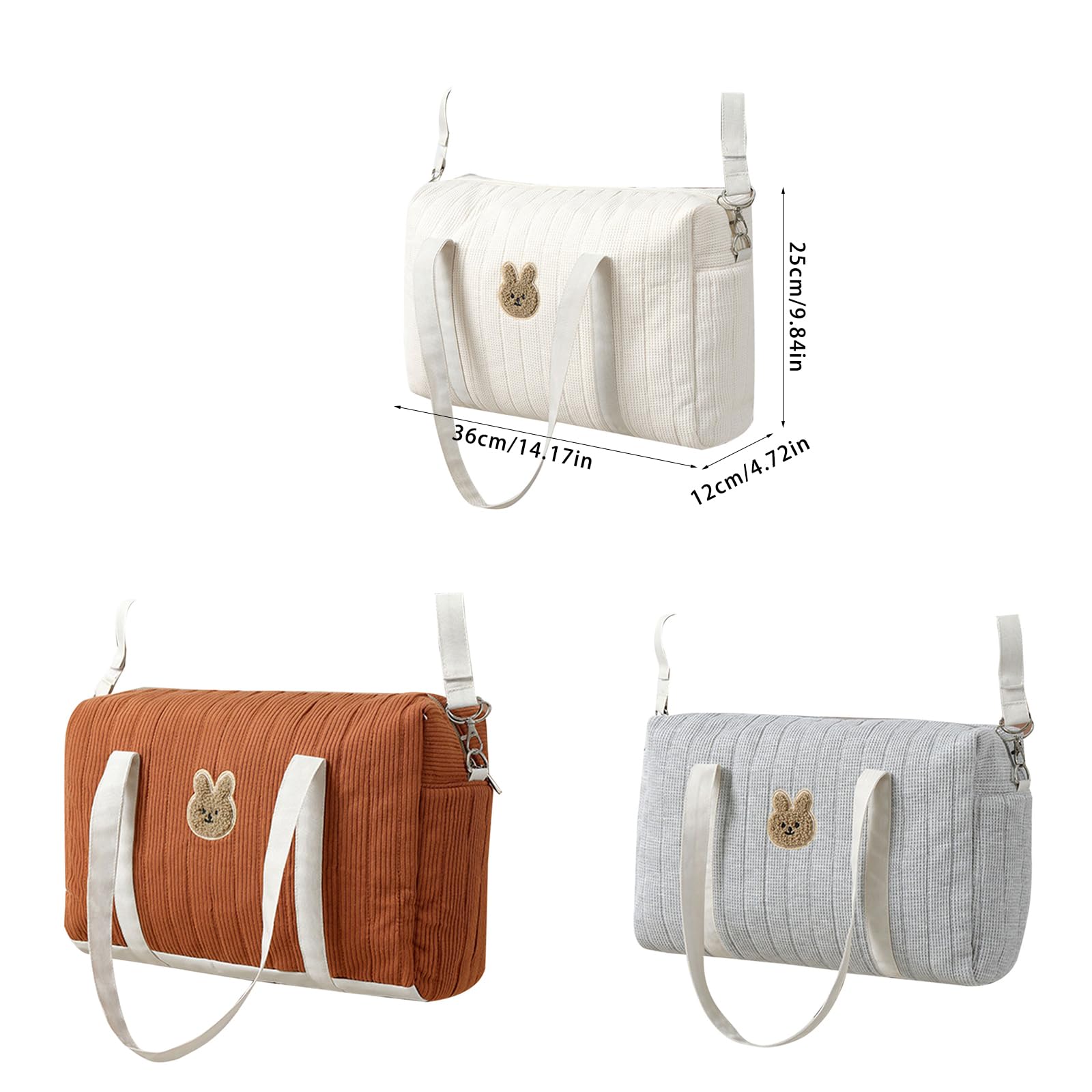 Borsa per pannolini per bambini di grande capacità, con design raffinato ricamato, accessorio da viaggio per bambini