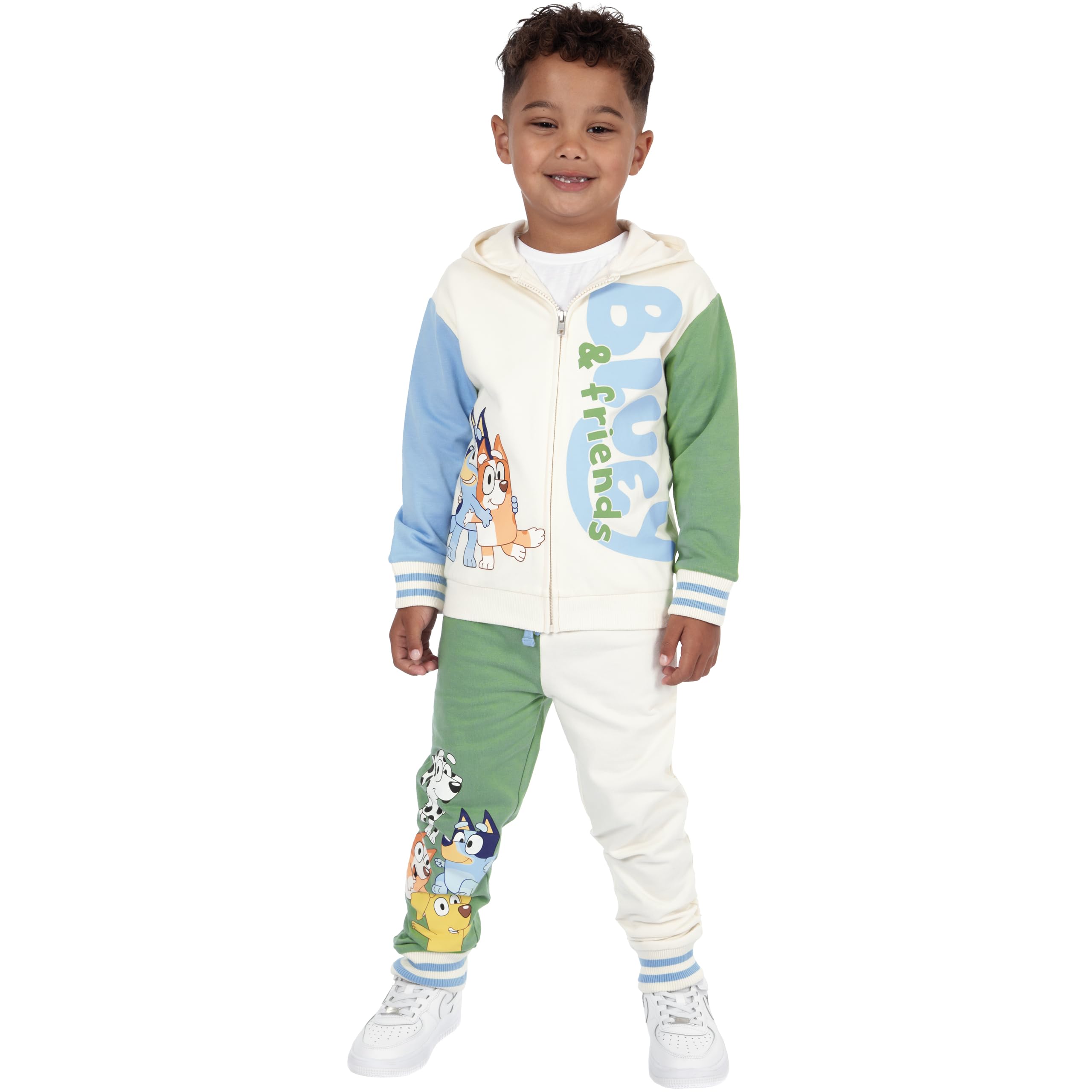 Bluey Ensembles pour garçon | Sweat à capuche et jogging pour garçon | Pull pour enfants | Ensembles pour garçons | Vêtements pour enfants | Crème 18 Mois Et 8 Ans
