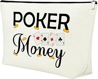 Funny Casino Lover Gift Gambler Gift Poker Money Cosmetic Bag for Women Gambler Gift Idea Makeup Bag Christmas Birthday Gift for Gambler Friends Her Retirement Gift for Grandma Travel Makeup Pouch