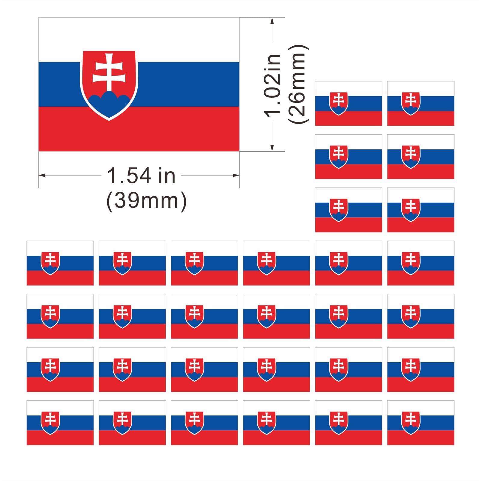 Womaha 30 Sheets Temporary Slovakia Flag Tattoos for Kids Adults Fans Fake Face Tattoo Stickers, Red Blue White - Image 2