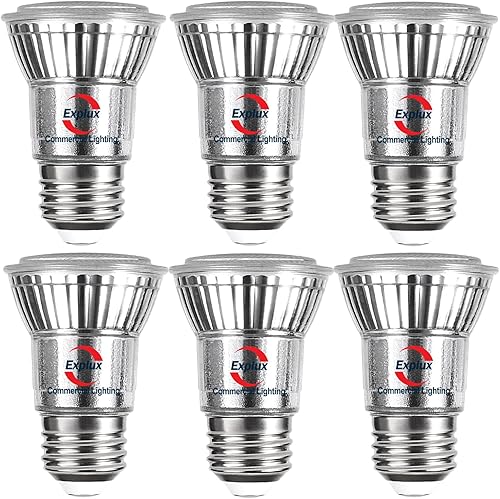Explux - Focos LED PAR16 de grado comercial, regulables, equivalente a 60 W, 500 lúmenes, vidrio completo clásico, 2700 K, blanco suave, paquete de 6
