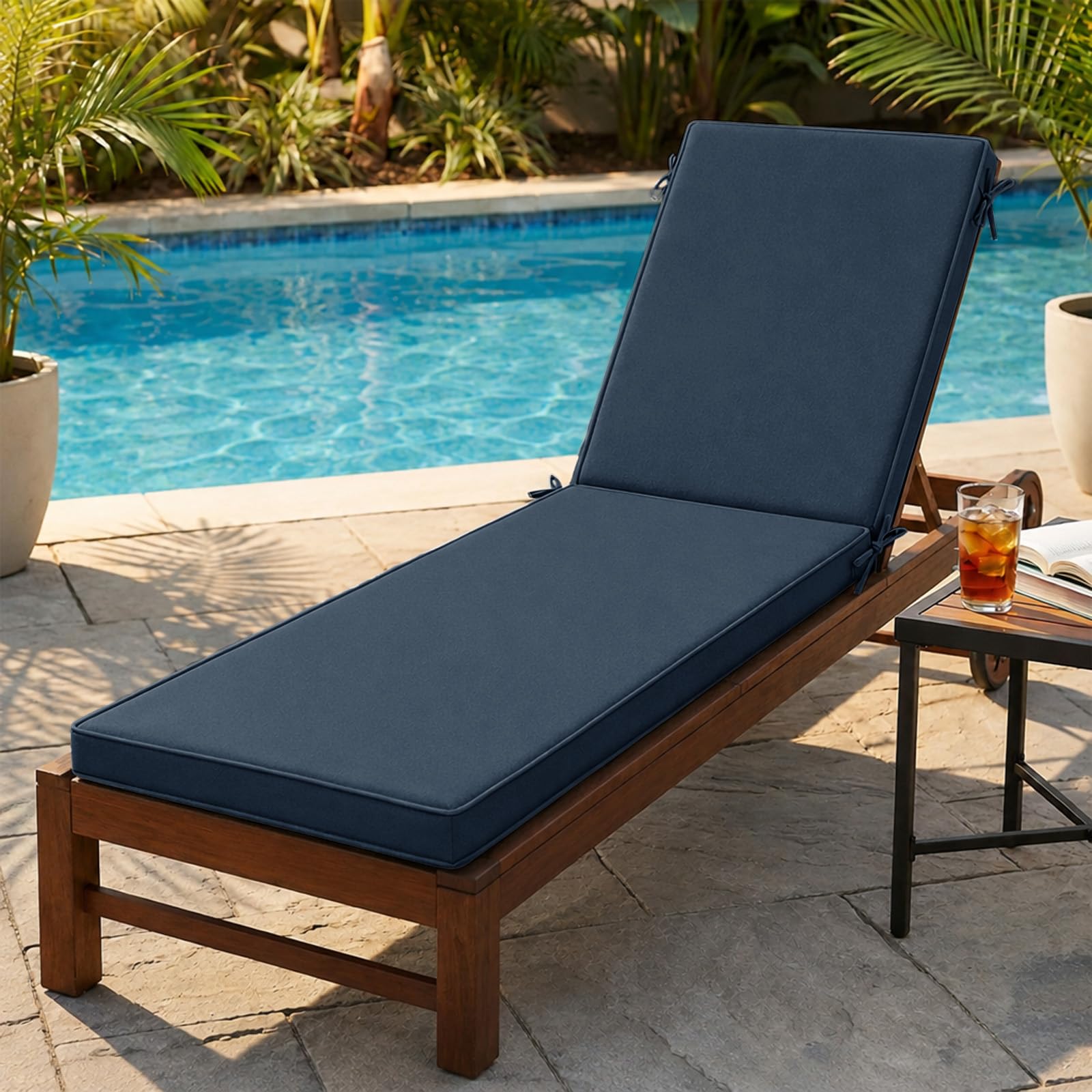 AZMAHT Sun Lounger Cushion Replacement,Waterproof Garden Sunbed Cushion
