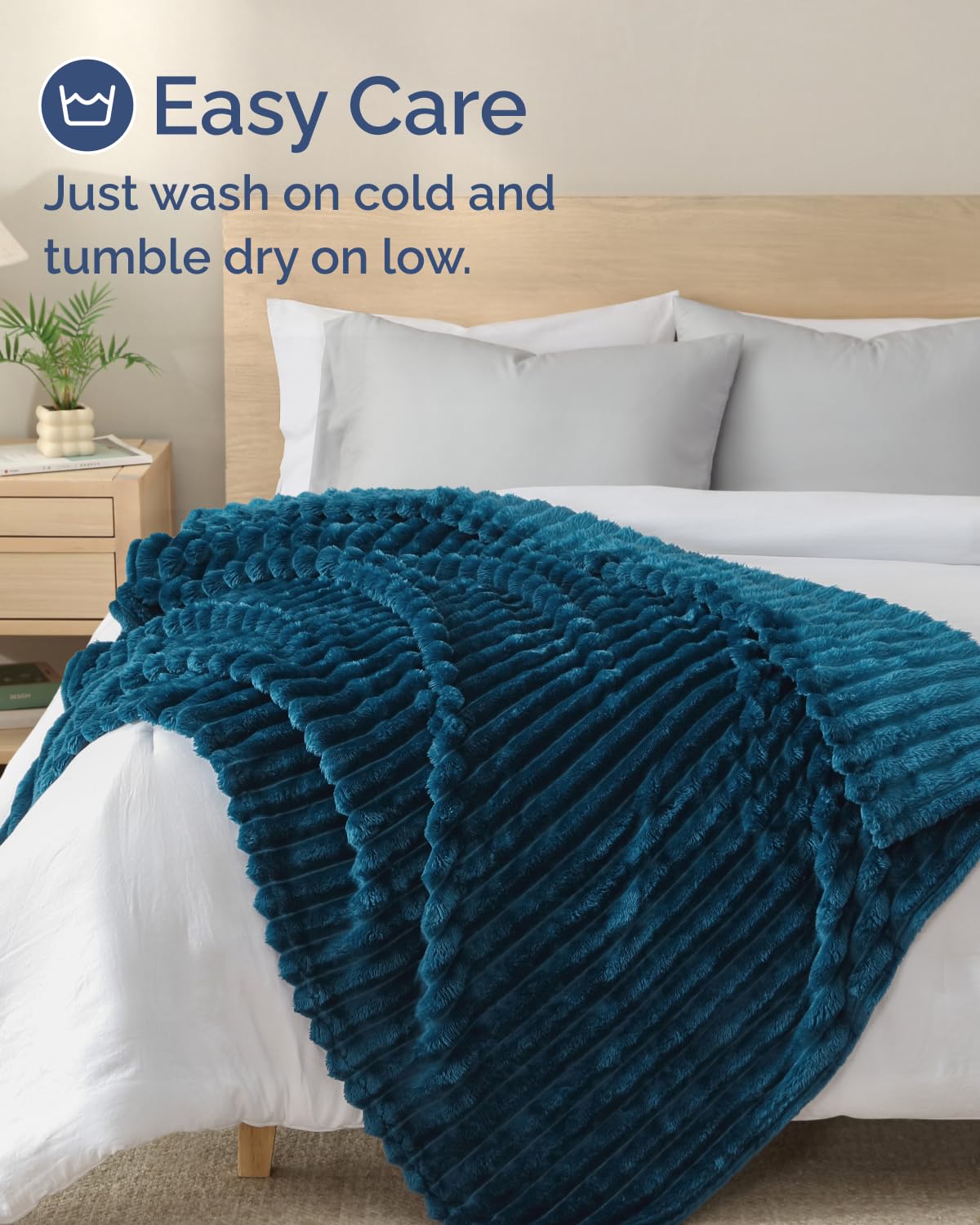 Super Soft Fleece Blanket Throw Size - Fleece Throw Blanket for Bed, Couch & Chair - Cozy, Warm & Breathable - All Season Fuzzy, Cute Decor, Microplush Bedding for Women, Men and Teens - 50x60, Navy — view 6