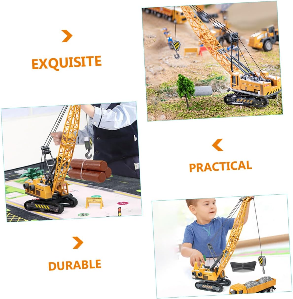 3Pcs Construction Trucks for Engineering Model Excavator Forklift Present for Boys Ages Promotes Creativity and Social Skills
