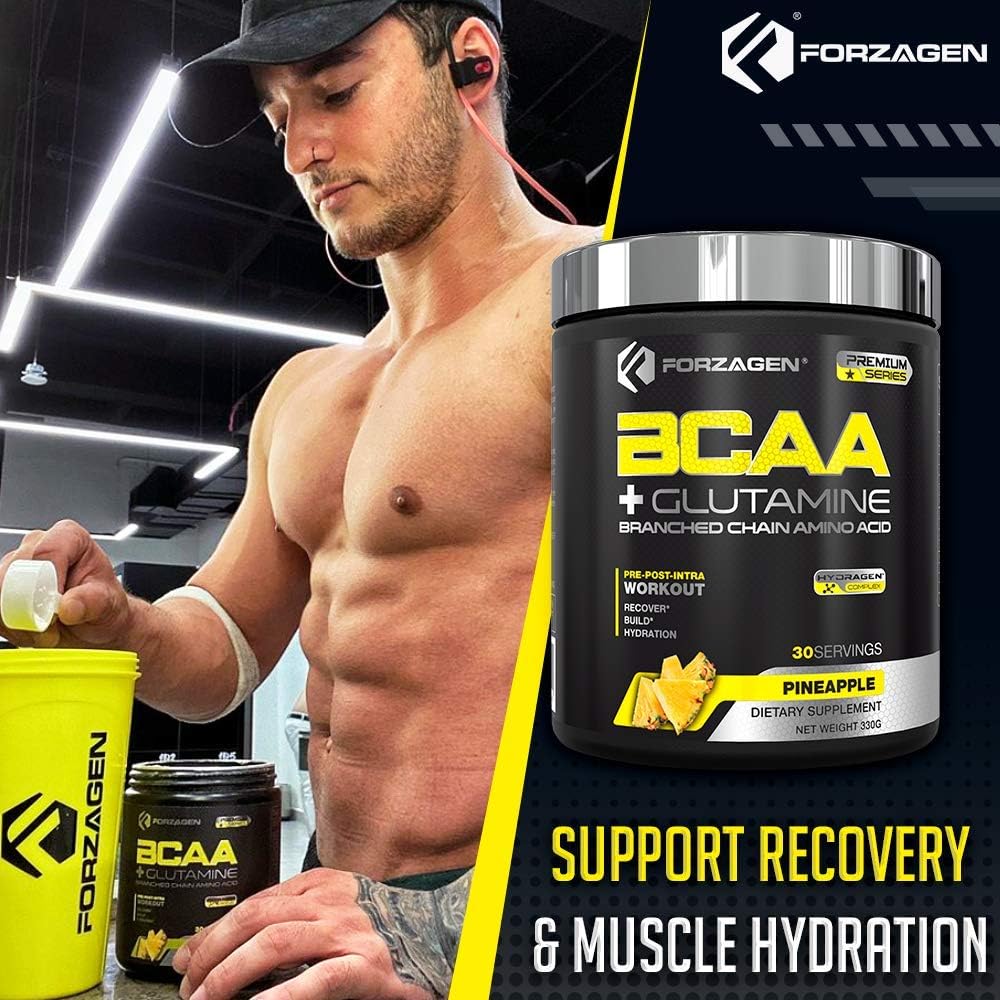 Forzagen Bcaa Powder + Glutamine - Bcaa Amino Acids With Electrolytes Keto Friendly And Essential Amino Acids Supplements | Post Workout Recovery Drink. (PINEAPPLE) : Health & Household