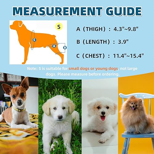 Miniatura 3 de S - Rodillera doble para perro para desgarro del ligamento cruzado anterior y CCL - Tirantes ajustables para patas traseras para perros pequeños con