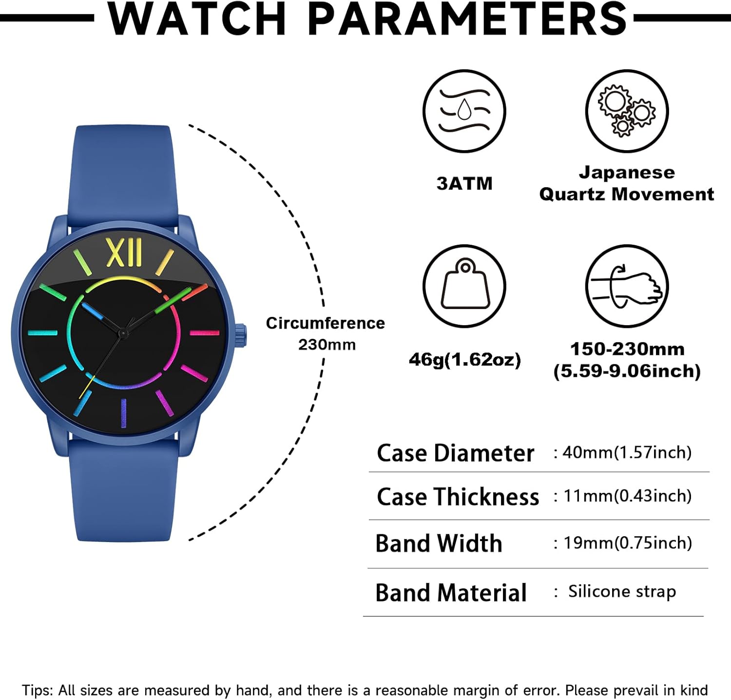 Bisley Unisex Watch Easy to Read Waterproof Silicone Strap Watch