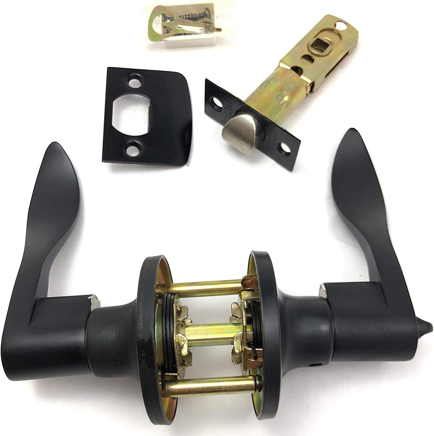 5 x Privacy Bedroom Bathroom Door Lock Lever Handle Wave Style Oil-Rubbed Bronze RH