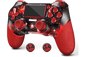 AceGamer Wireless Controller for PS4,Red Universe Design with Turbo/3.5mm Audio Jack/6-Axis Gyro...