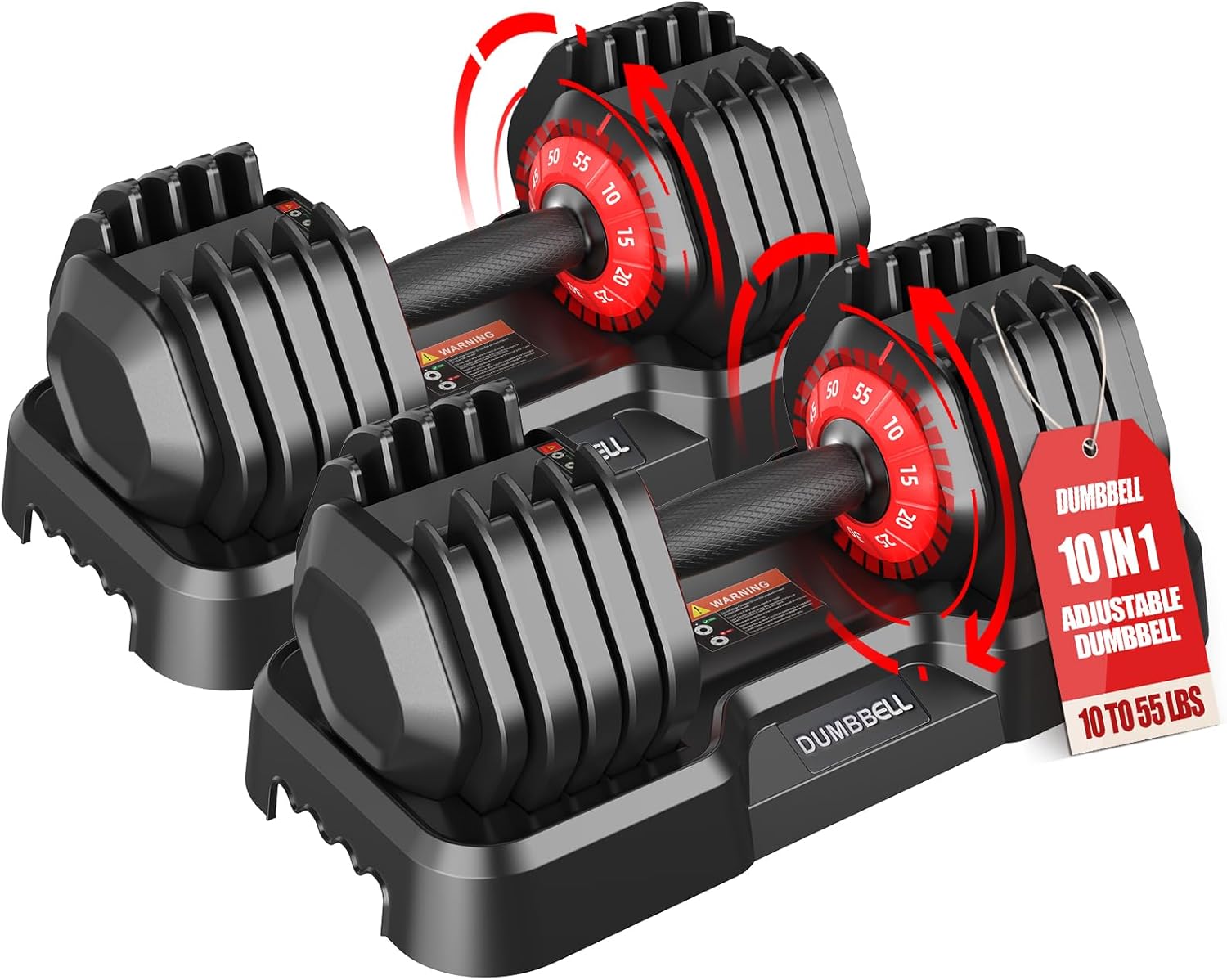 25/52.5/55LBS Adjustable Dumbbells Set with Anti-Slip Handle, Fast Adjust Weight Dumbbells Set with Dual Safety Locking System, Versatile Weights Set for Women & Men Full Body Workout Fitness, Compact Size Space Saving for home gym
