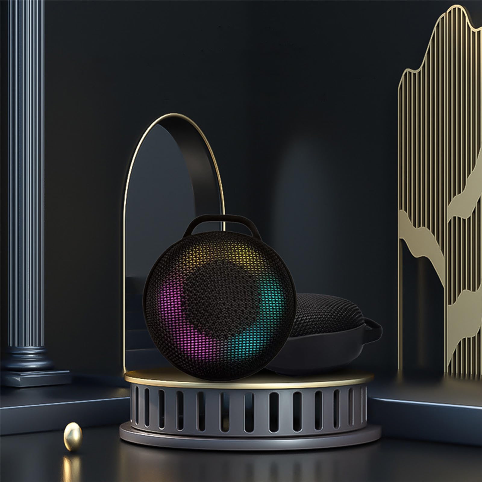 Iuhan Portable Bluetooth Speakers Clearance Colorful Light Bluetooth Speaker Luminous Outdoor Mountaineering Speaker High-Power Long Standby Wireless Bluetooth Speaker for Home Outdoor Party Camping