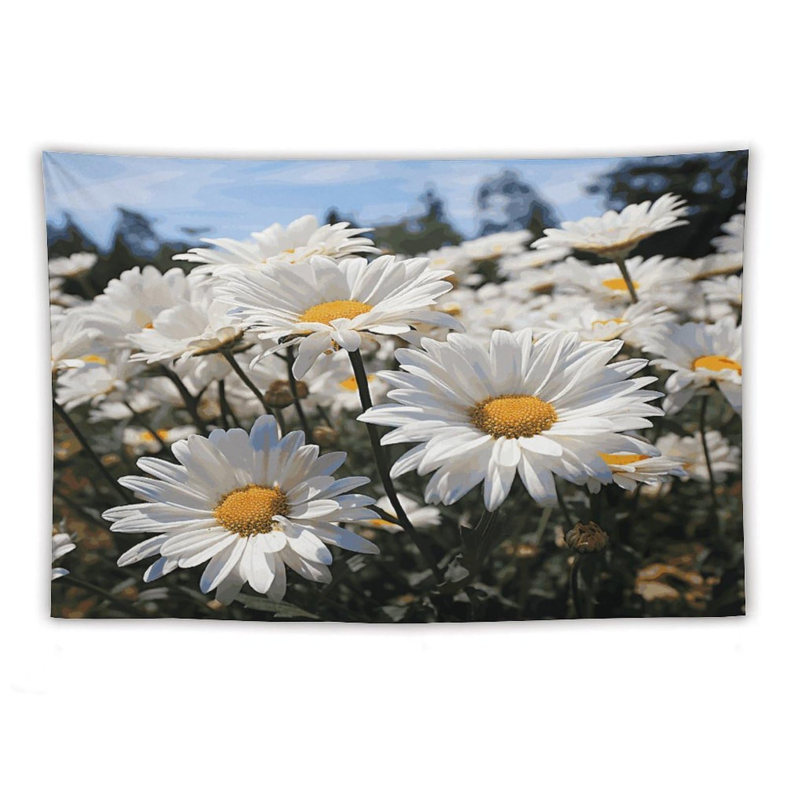 LDGSUPH Wild White Daisies Tapestry Wall Hanging Decor Anti-fading Aesthetic Wall Tapestries Fashion Wall Blanket Decor Modern Wall Art Tapestry for Bedroom Home Decor 40"x60"