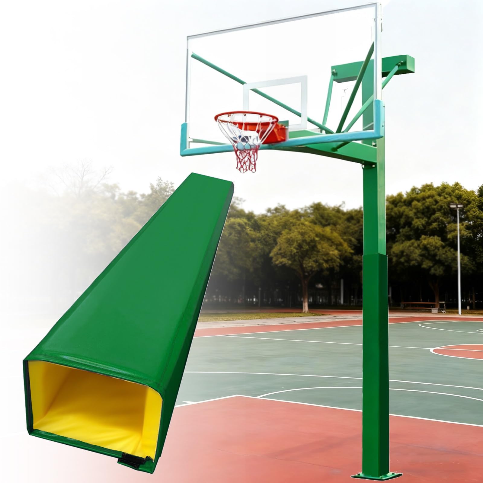 Acolchado para postes de baloncesto con cojín cuadrado impermeable y protección total