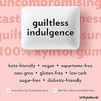 Vista 6 de XyloBurst Goma de mascar de xilitol Sin azúcar, sin gluten, apto para dieta cetogénica, sin aspartamo, goma de mascar para la salud bucal Canela