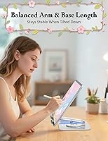 Vista 5 de Tablet Stand for iPad, 360° Rotating Aluminum Foldable Holder – Adjustable Desk Stand Fits iPad Pro 12.9/11,Samsung Galaxy Tab – Portable for