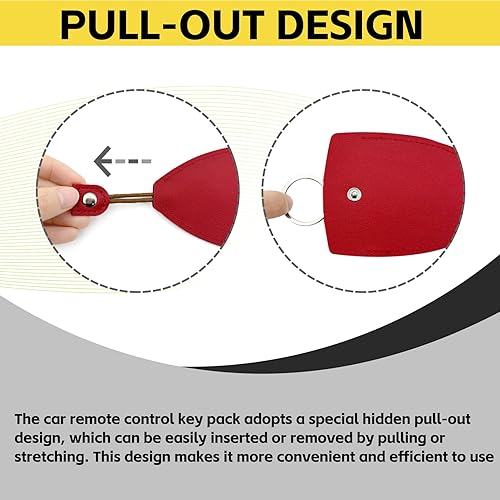 Miniatura 4 de NTNEV Paquete de 2 fundas para llaves de automóvil, de piel sintética, creativa, extraíble, llavero de coche de gran capacidad, universal para la