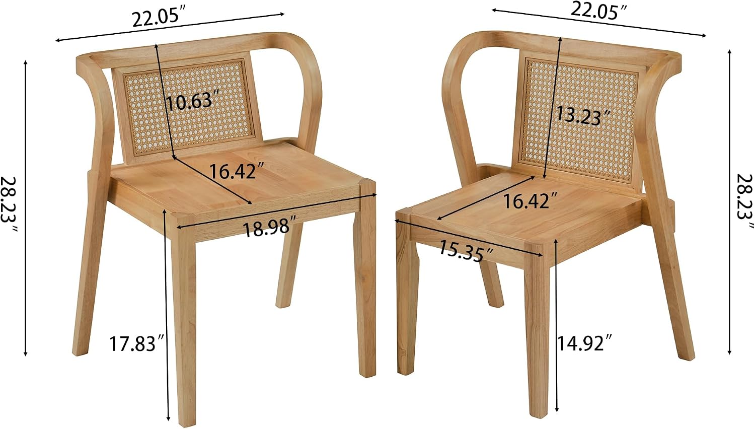 Inlaid Dining Chairs Set of 2, Modern Mid Century Accent Chairs,Wood Dining Chair for Bedroom Living Room Reading Room Dining Kitchen,Nature, TCCY-LV-OA