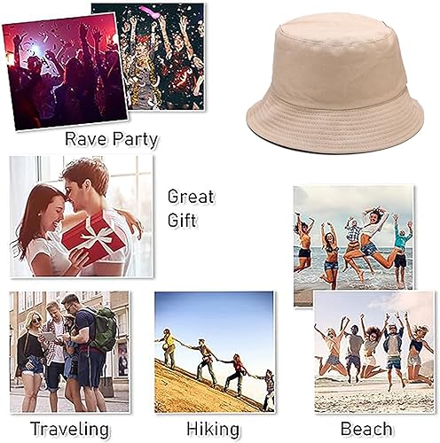 Miniatura 6 de Sombrero de pescador de color sólido, gorra de pescador simple plegable reversible para mujeres y hombres