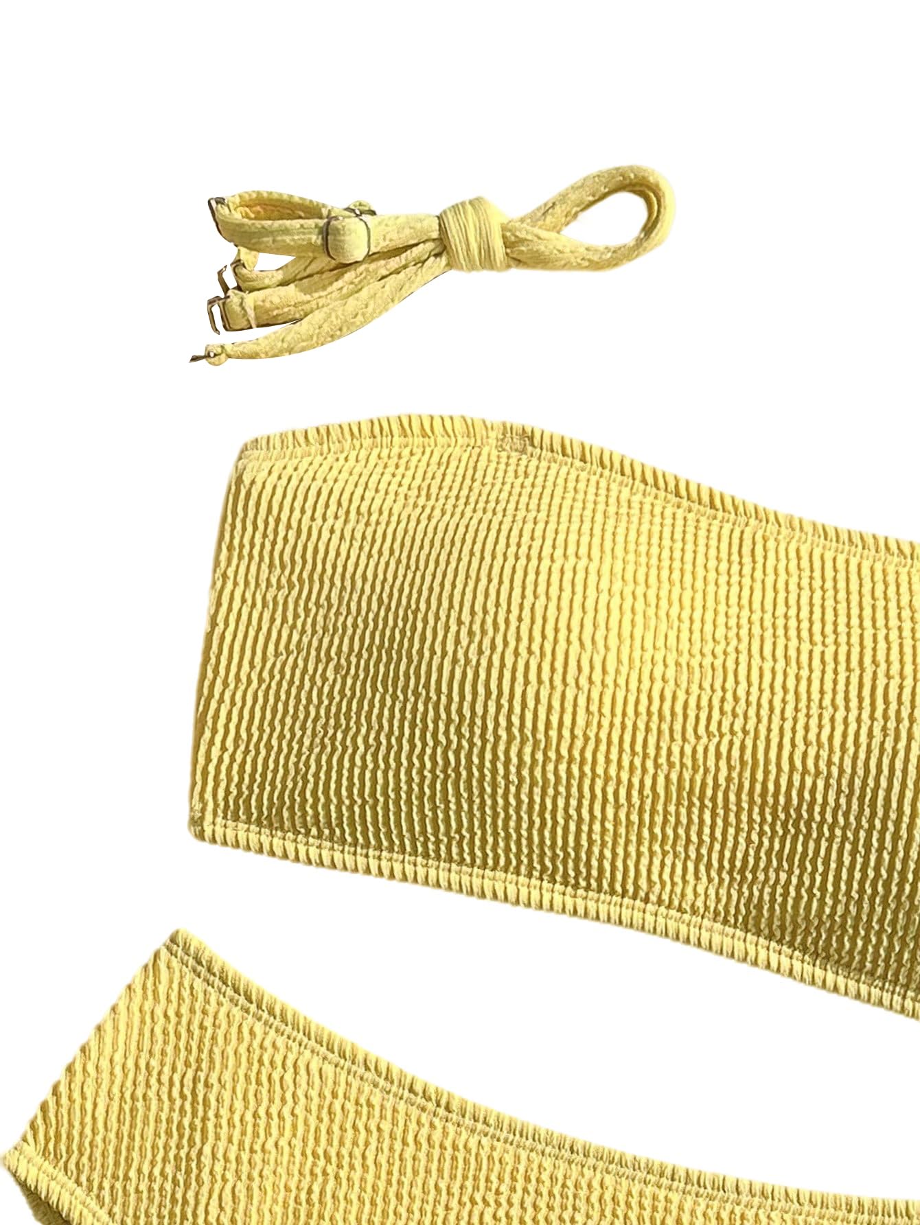 SweatyRocks Bikini bandeau 2 pièces taille haute pour femme