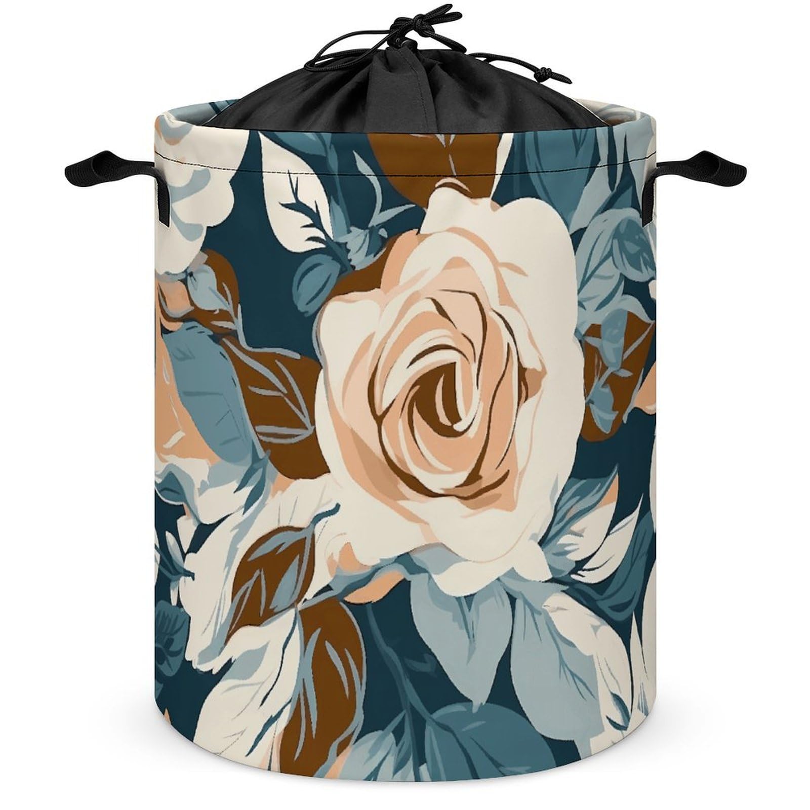 Panier à linge pour salle de bain au motif floral chic