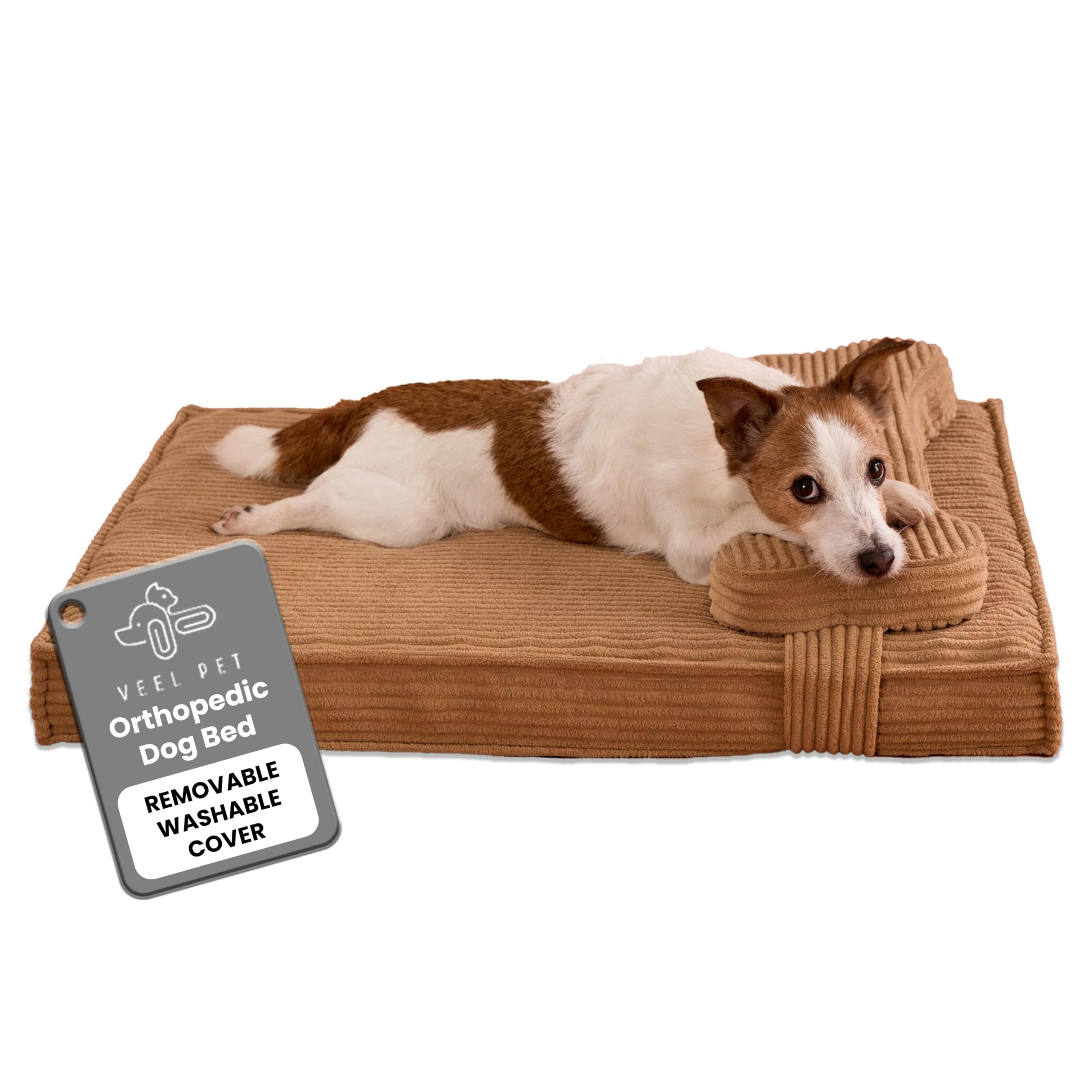 Orthopedic Dog Bed Mat with High-Density Memory Foam & Adjustable Bone-Shaped Pillow – Joint Relief & Deeper Sleep – Ideal for Senior Dogs, Large Breeds & Recovery – Non-Slip & Waterproof (LARGE)